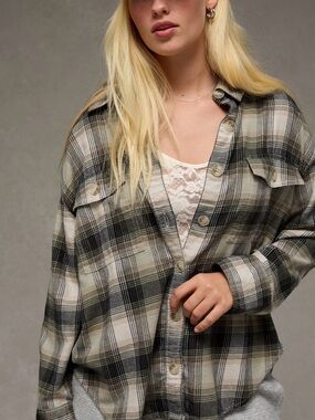AE plaid button up shirt size XS